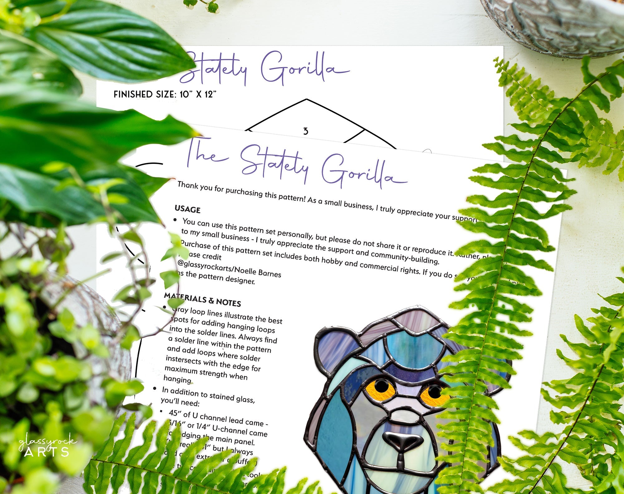 Gorilla Stained Glass Pattern