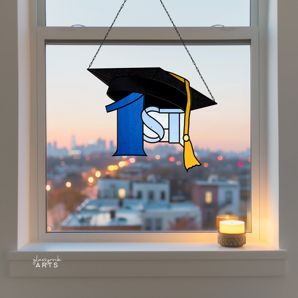 1st Graduate Cap Stained Glass Pattern