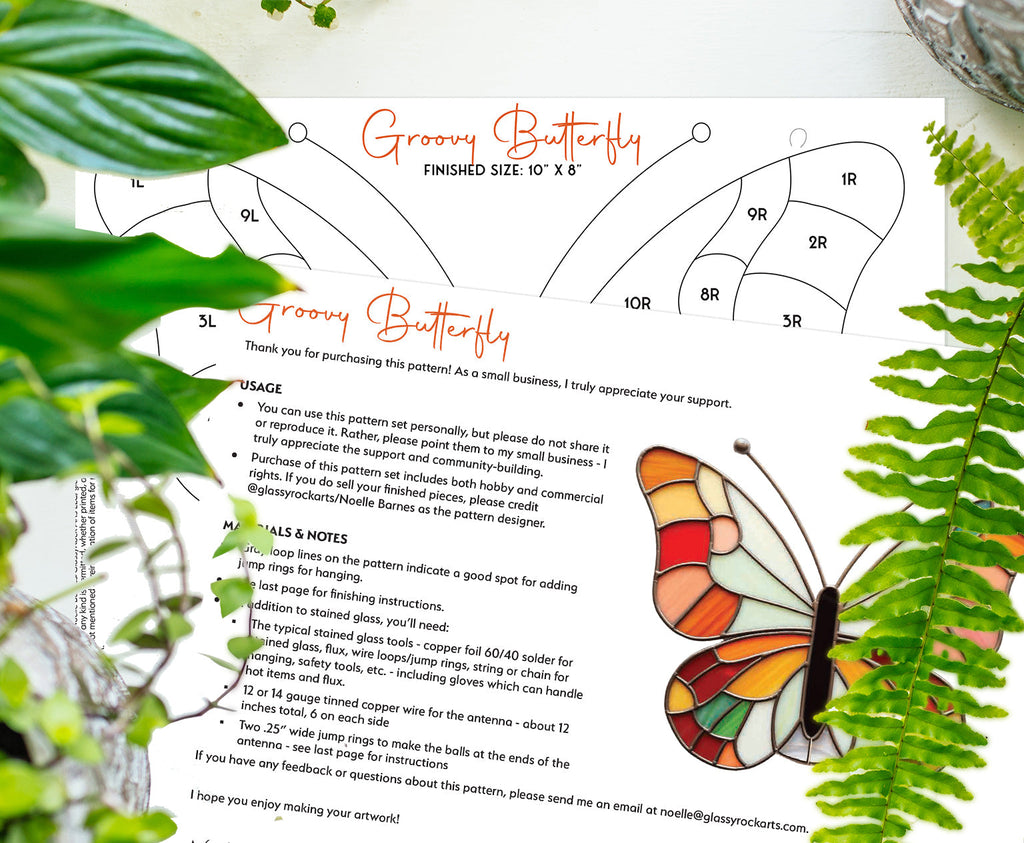Groovy Stained Glass Butterfly Pattern