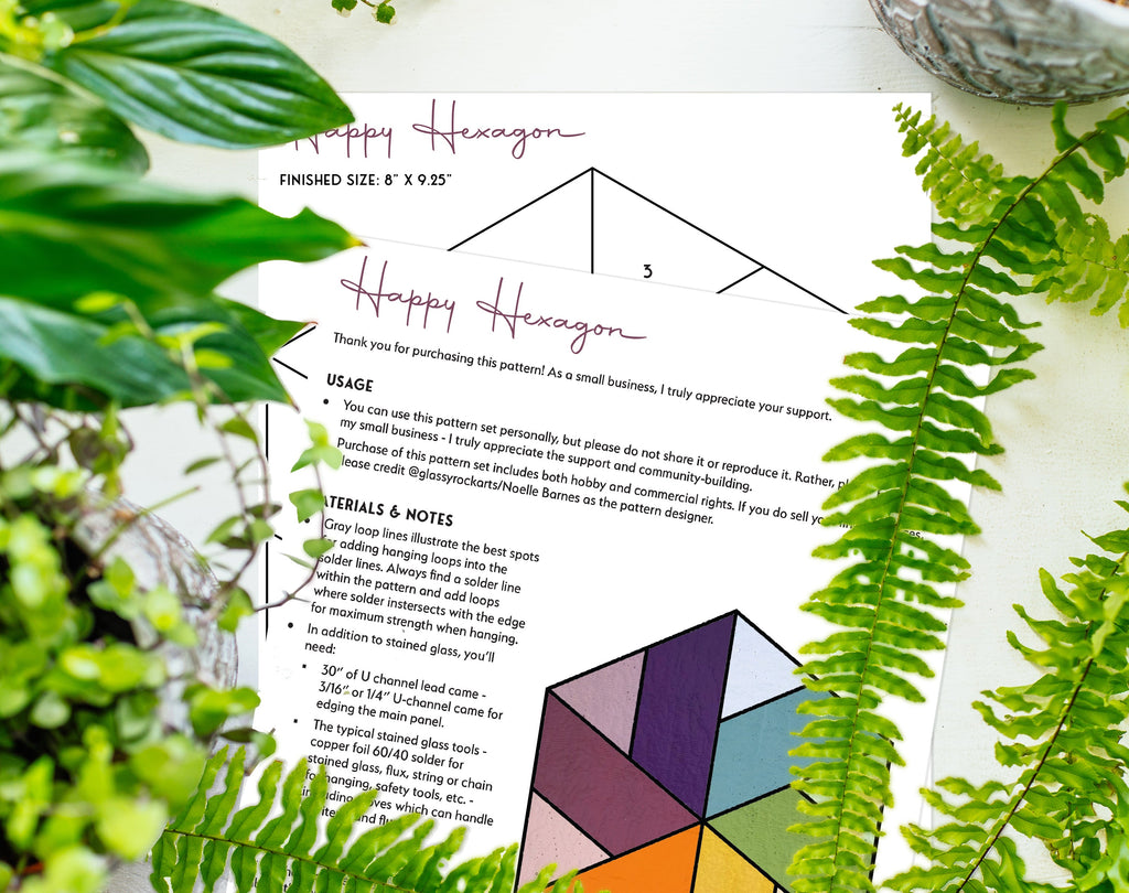 Pinwheel Hexagon Beginner Stained Glass Pattern