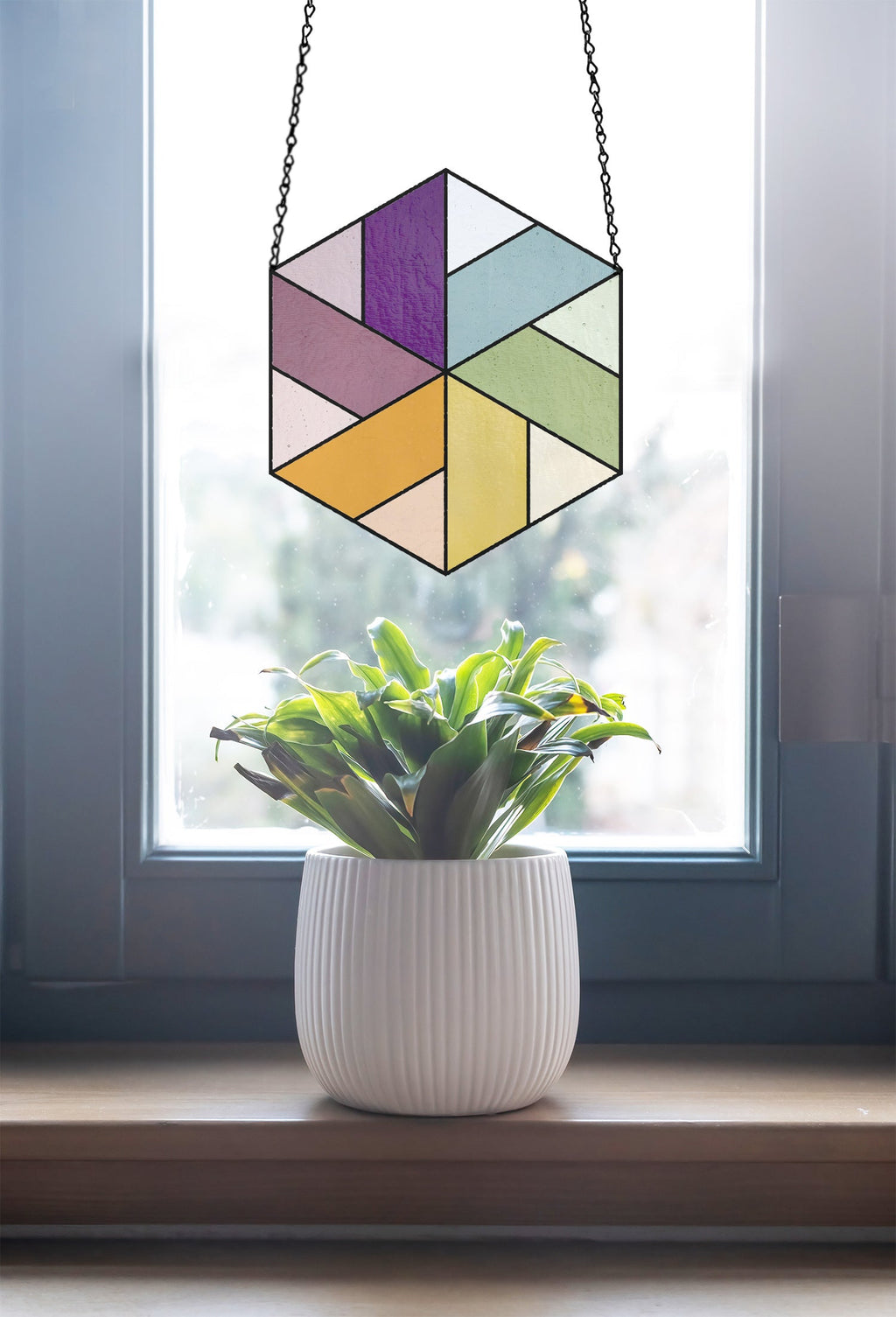Pinwheel Hexagon Beginner Stained Glass Pattern