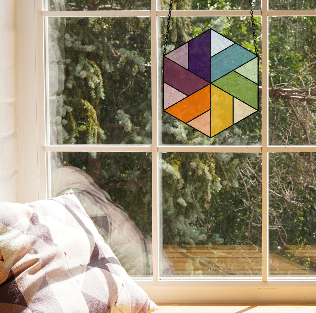 Pinwheel Hexagon Beginner Stained Glass Pattern
