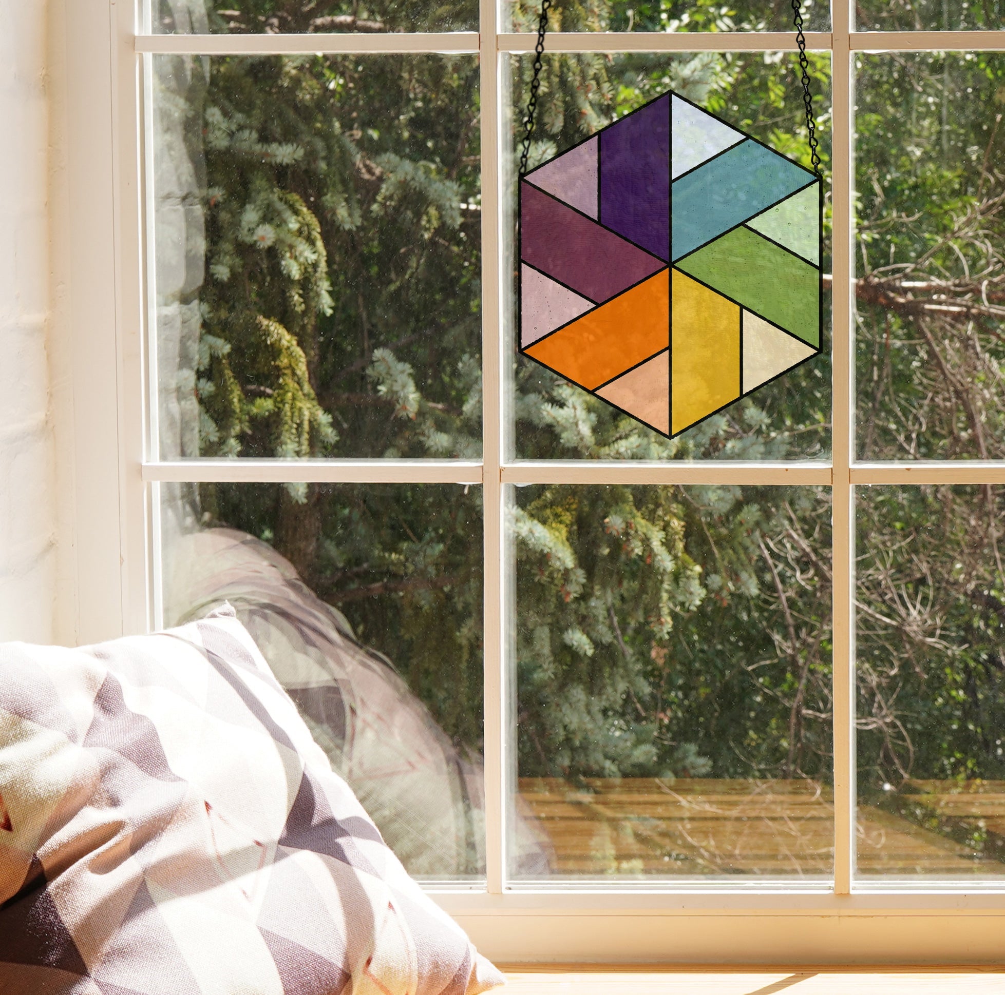 Pinwheel Hexagon Beginner Stained Glass Pattern