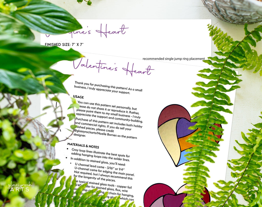 Sweet Heart Stained Glass Pattern