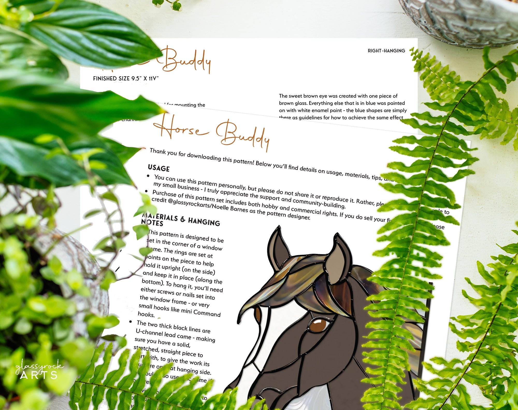 Horse Stained Glass Pattern