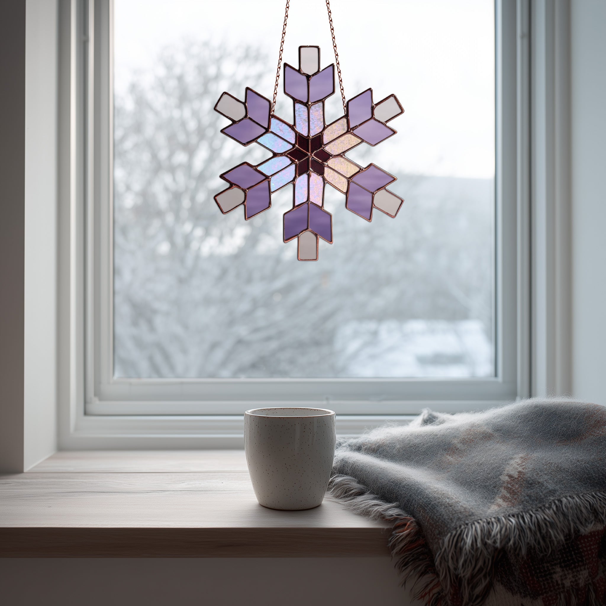 Southwest Snowflake Stained Glass Pattern and PNG