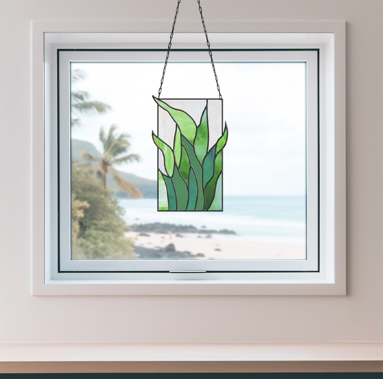 Tropical Stained Glass Plant Pattern - 3-Pack - PDF & PNG