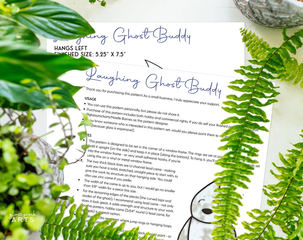 Laughing Ghost Halloween Stained Glass Pattern