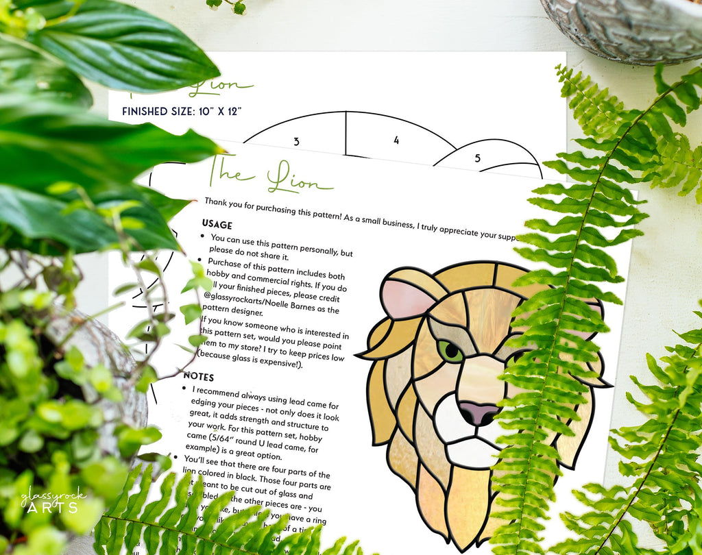 Lion Stained Glass Pattern