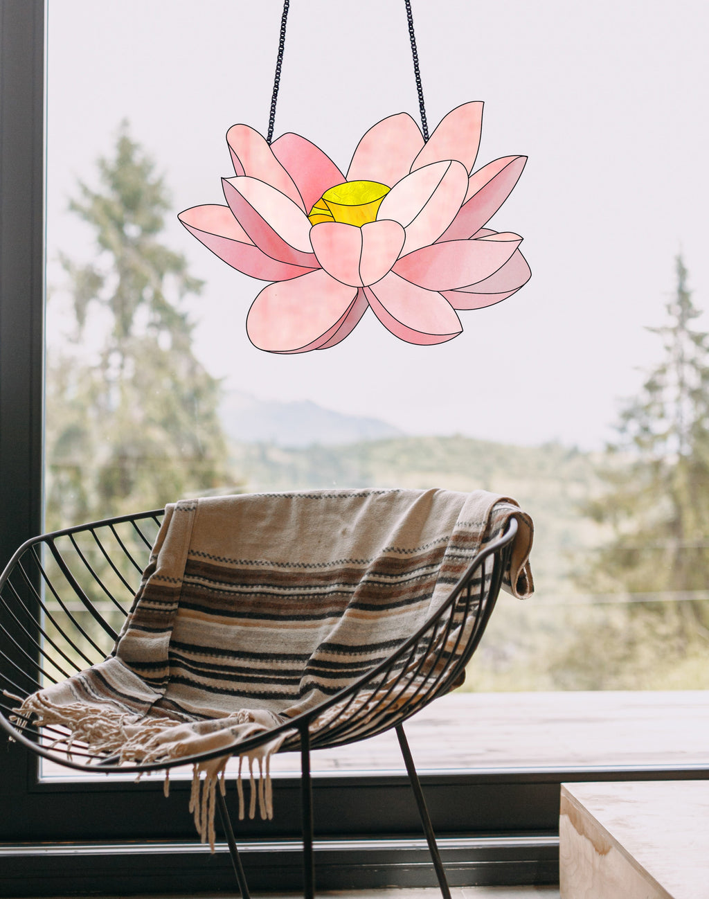 Big Flora Stained Glass Lotus Pattern PDF & PNG