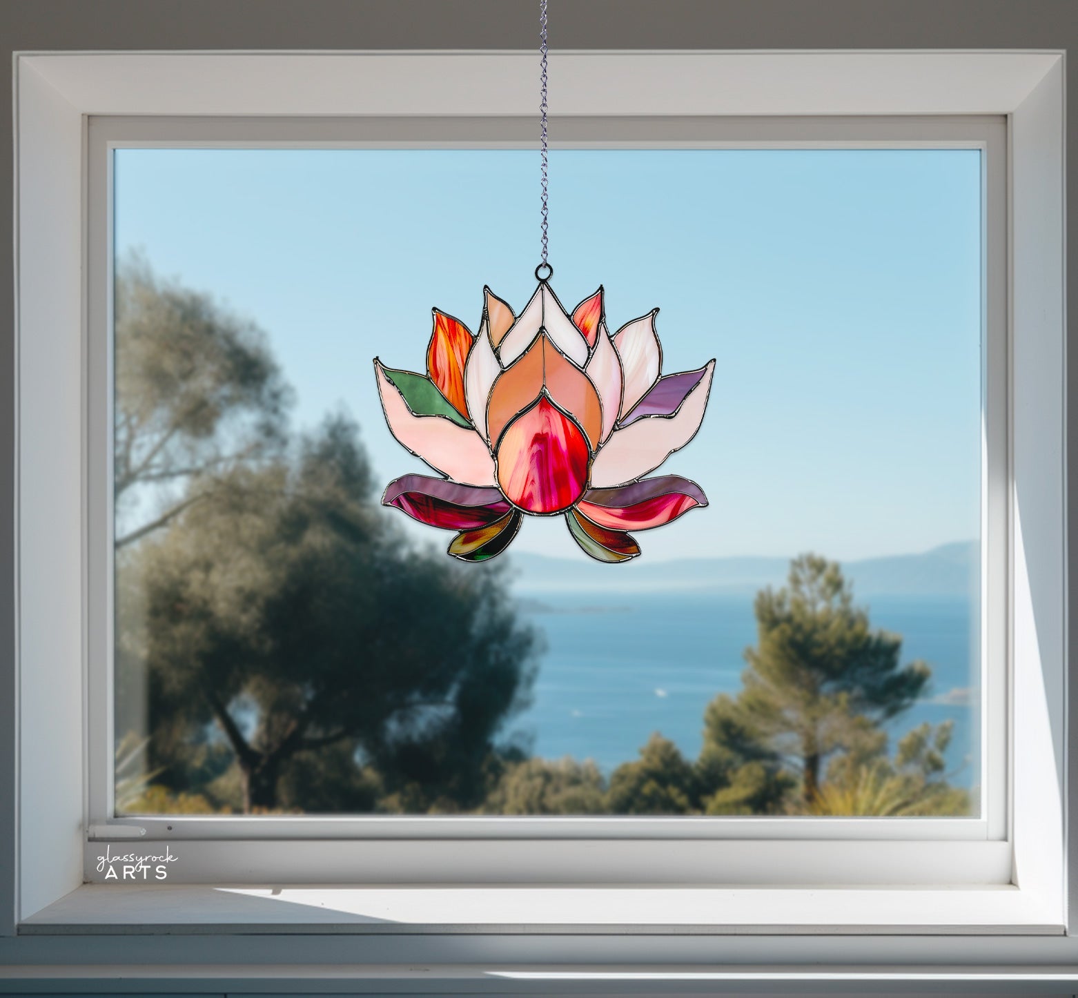 Lotus Stained Glass Flowers Pattern