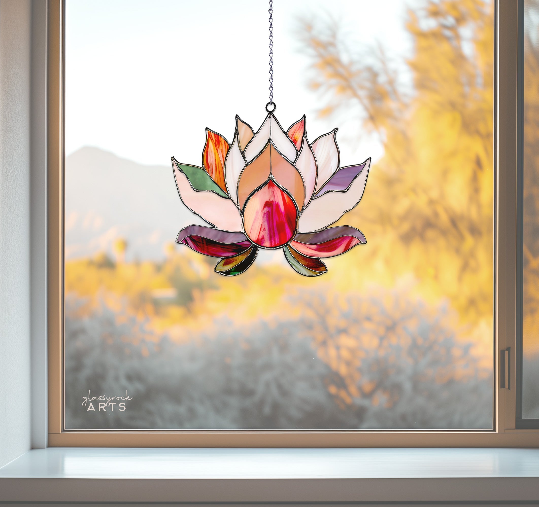 Lotus Stained Glass Flowers Pattern