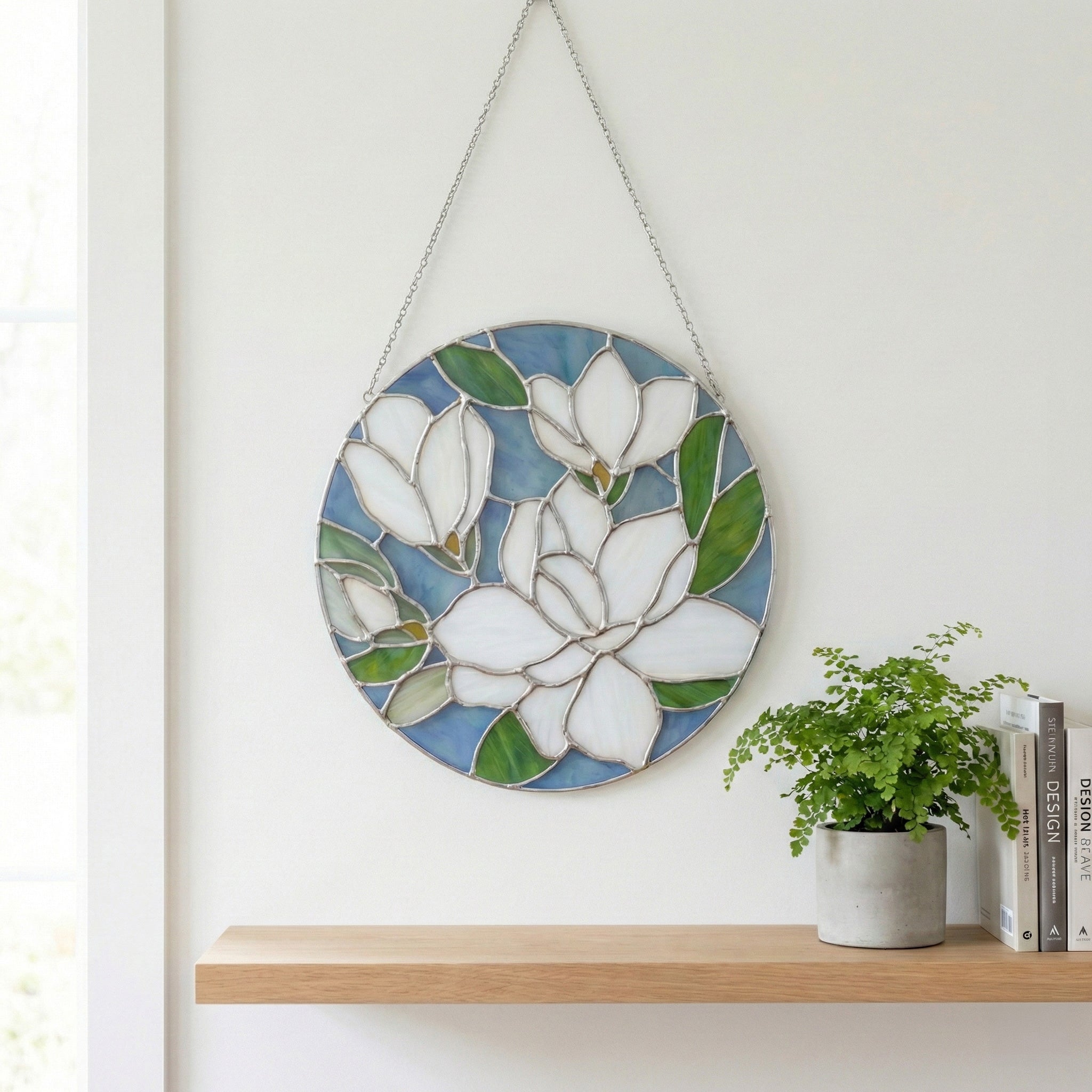 Magnolia Round Stained Glass Pattern