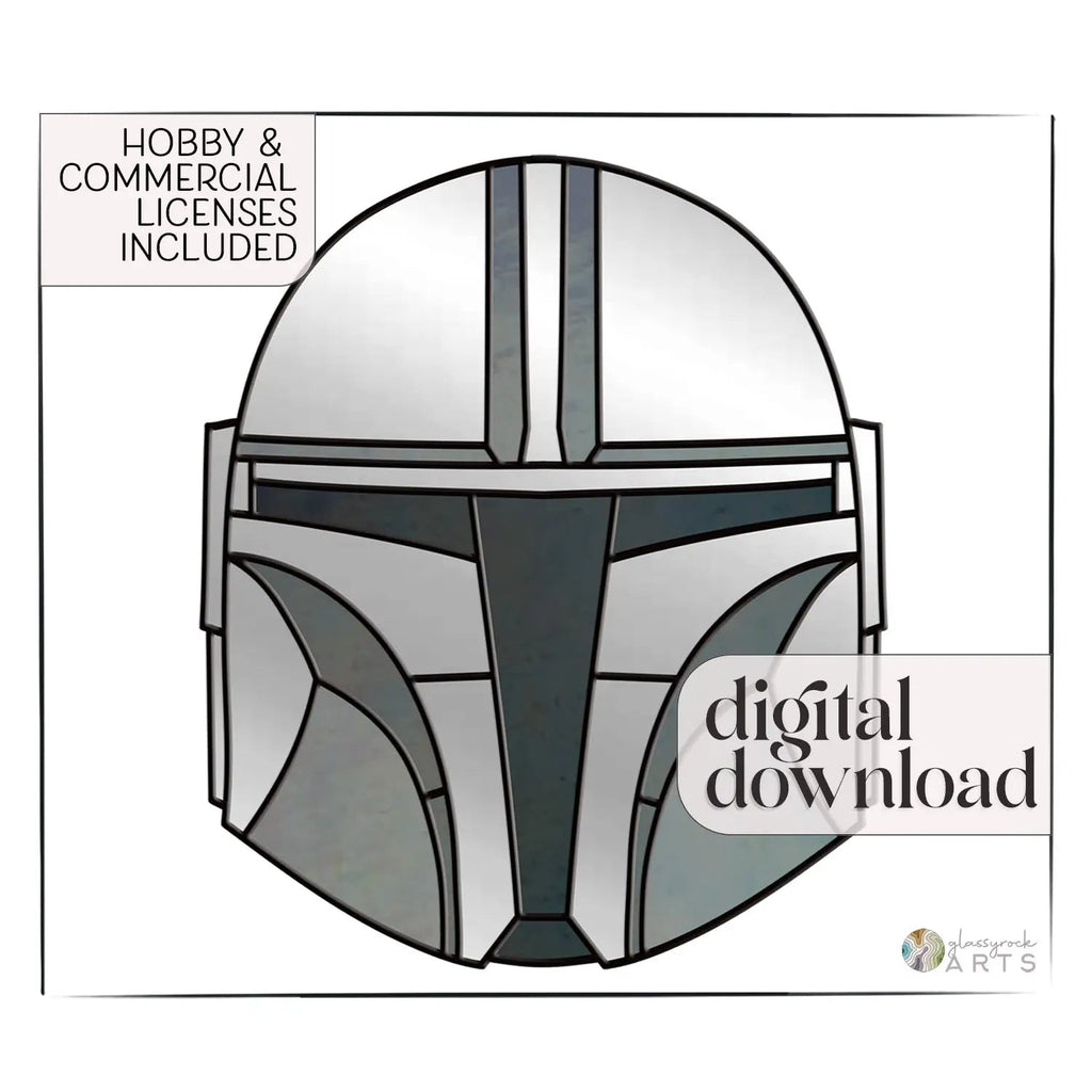 The Mandalorian Star Wars Stained Glass Pattern