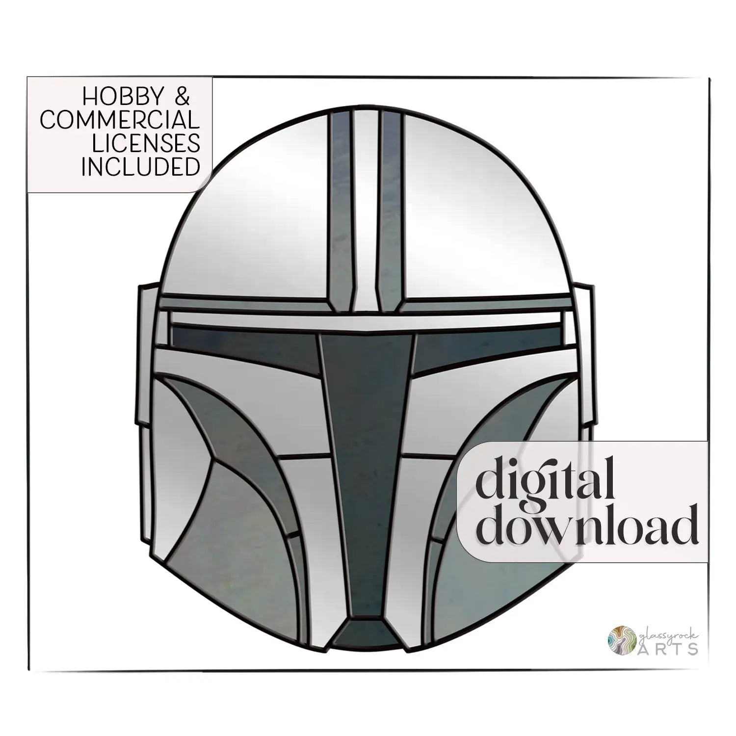 The Mandalorian Star Wars Stained Glass Pattern