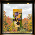 Mid-Century Modern Stained Glass Flowers Pattern