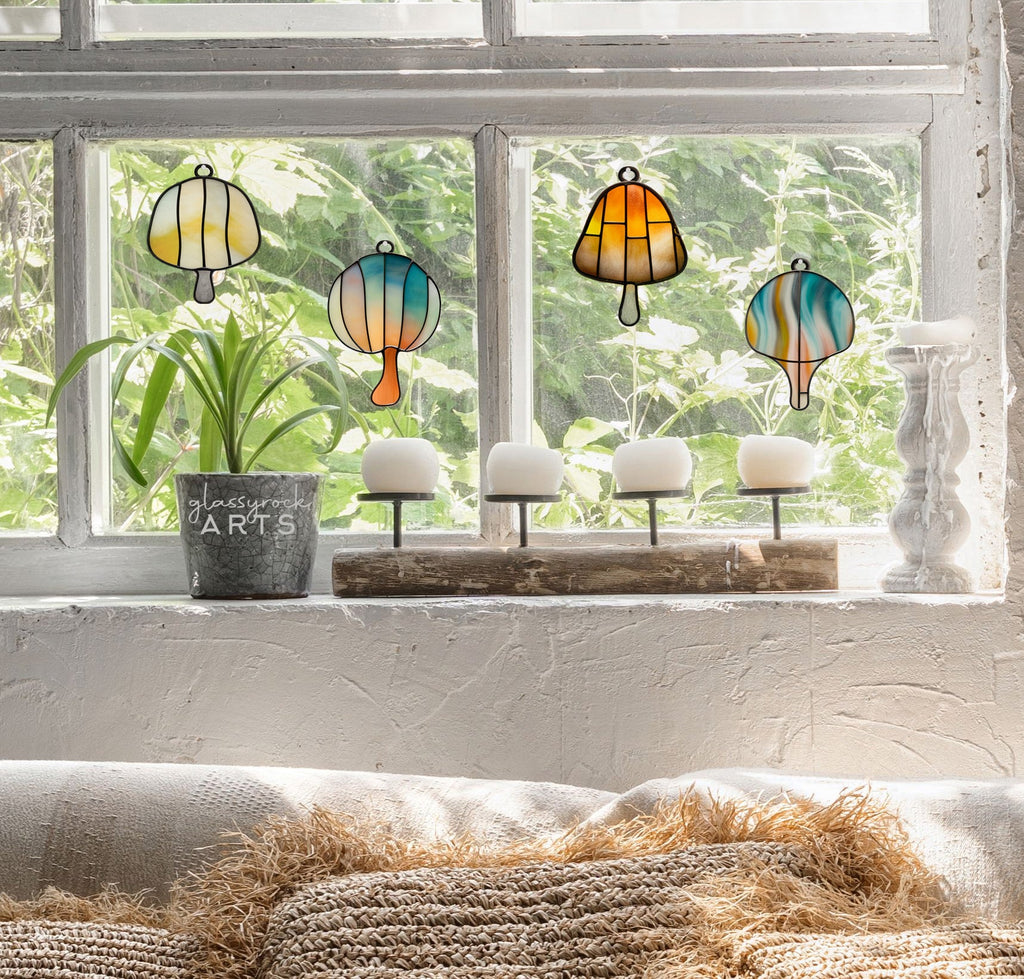 MCM Mushroom Stained Glass Patterns, Pack of 4