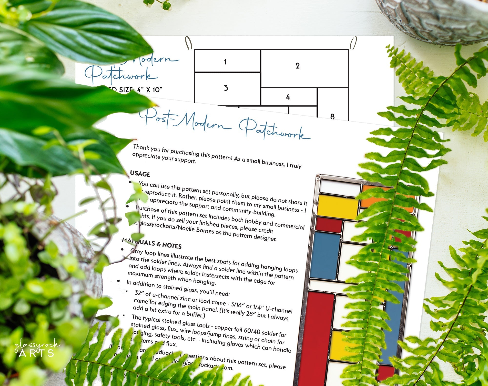 Patchwork Beginner Stained Glass Pattern