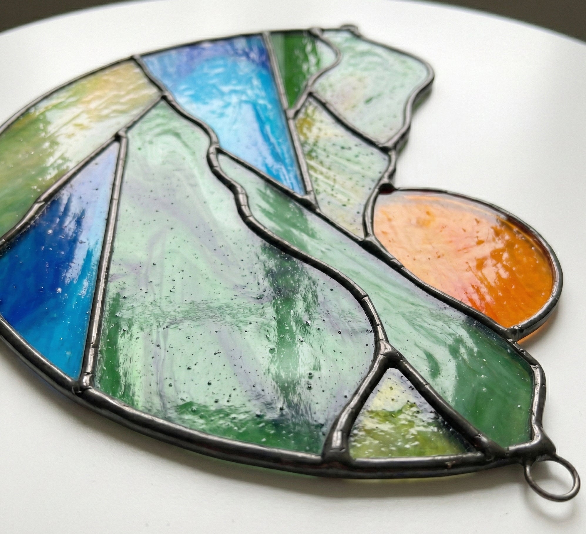 Mountain Stained Glass Landscape Pattern PDF & PNG