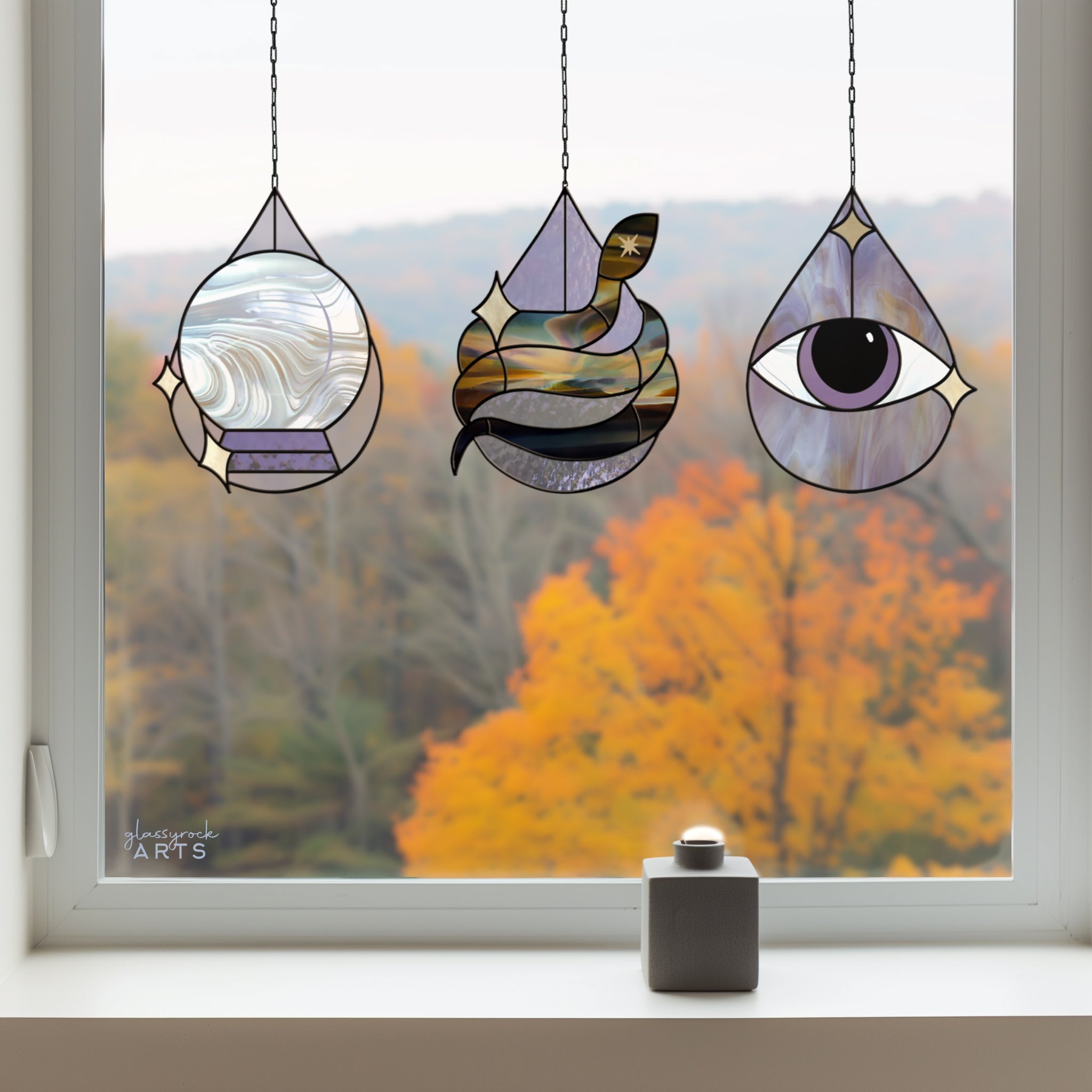 Mystical Drops Stained Glass Pattern Pack of 3