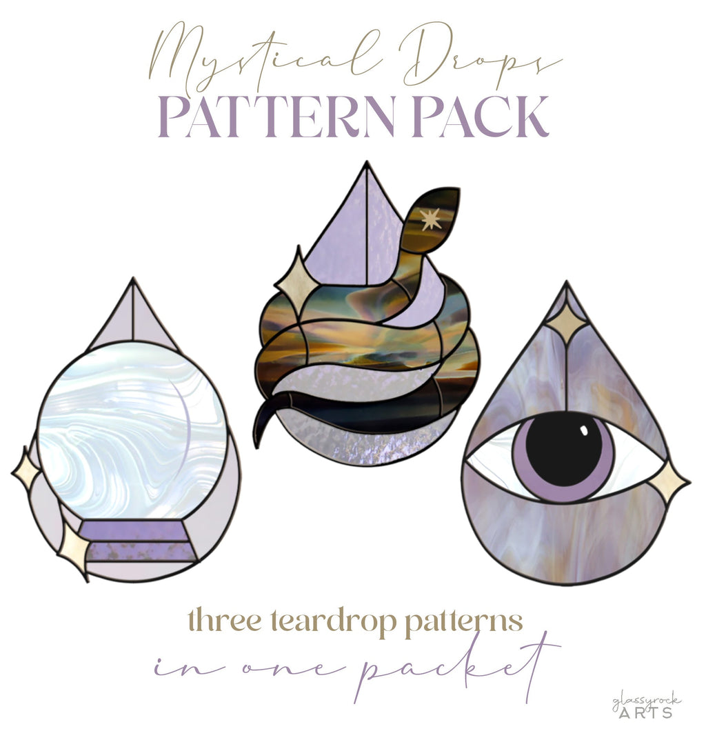Mystical Drops Stained Glass Pattern Pack of 3