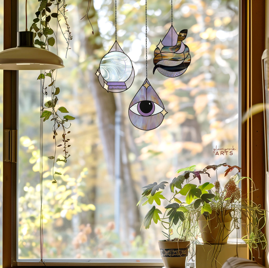 Mystical Drops Stained Glass Pattern Pack of 3