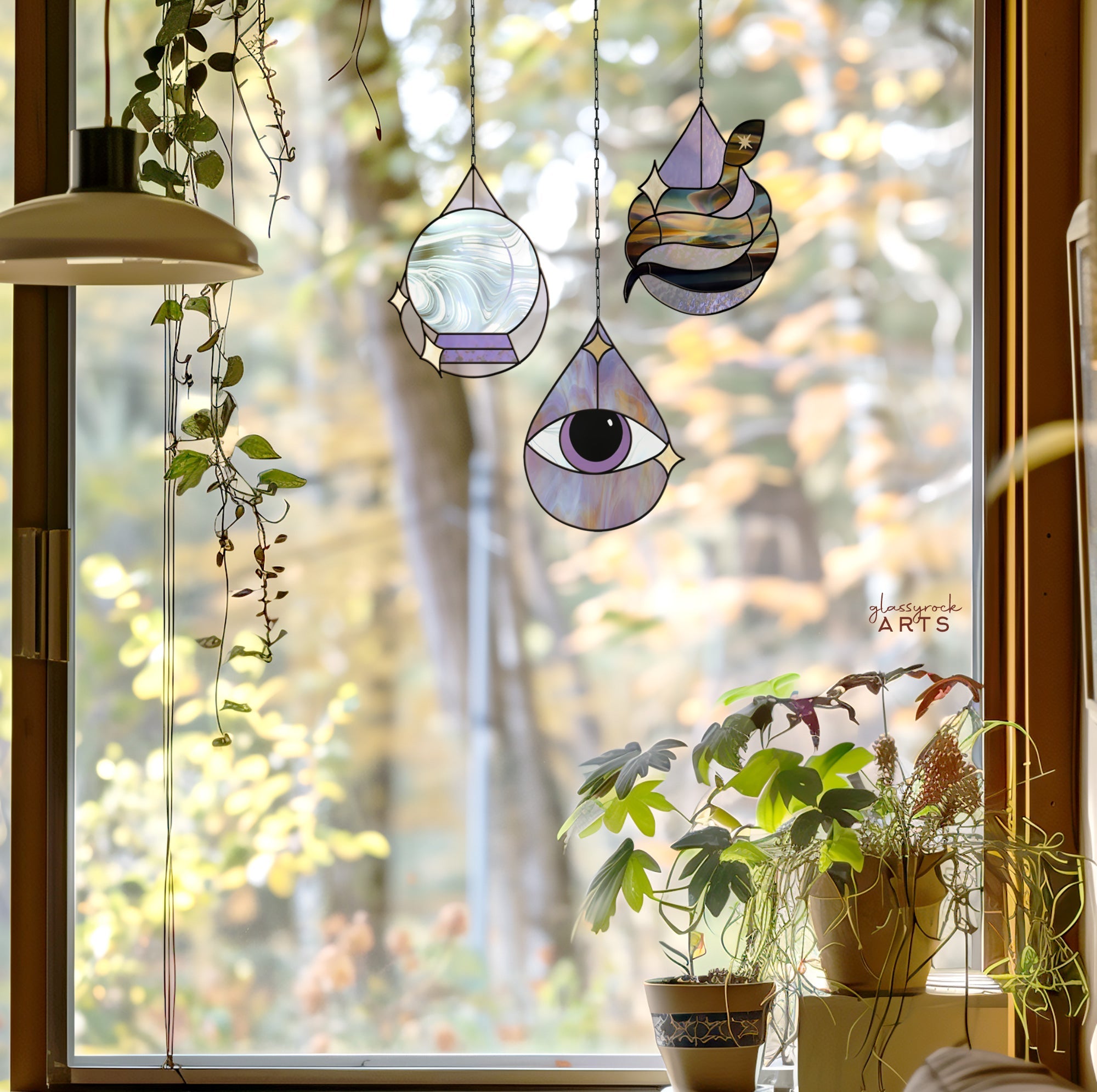 Mystical Drops Stained Glass Pattern Pack of 3