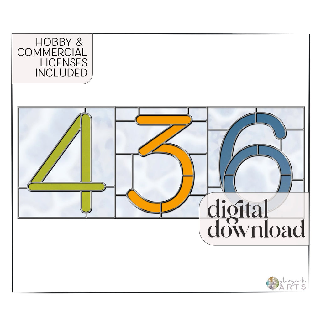 Stained Glass Numbers Pattern Pack