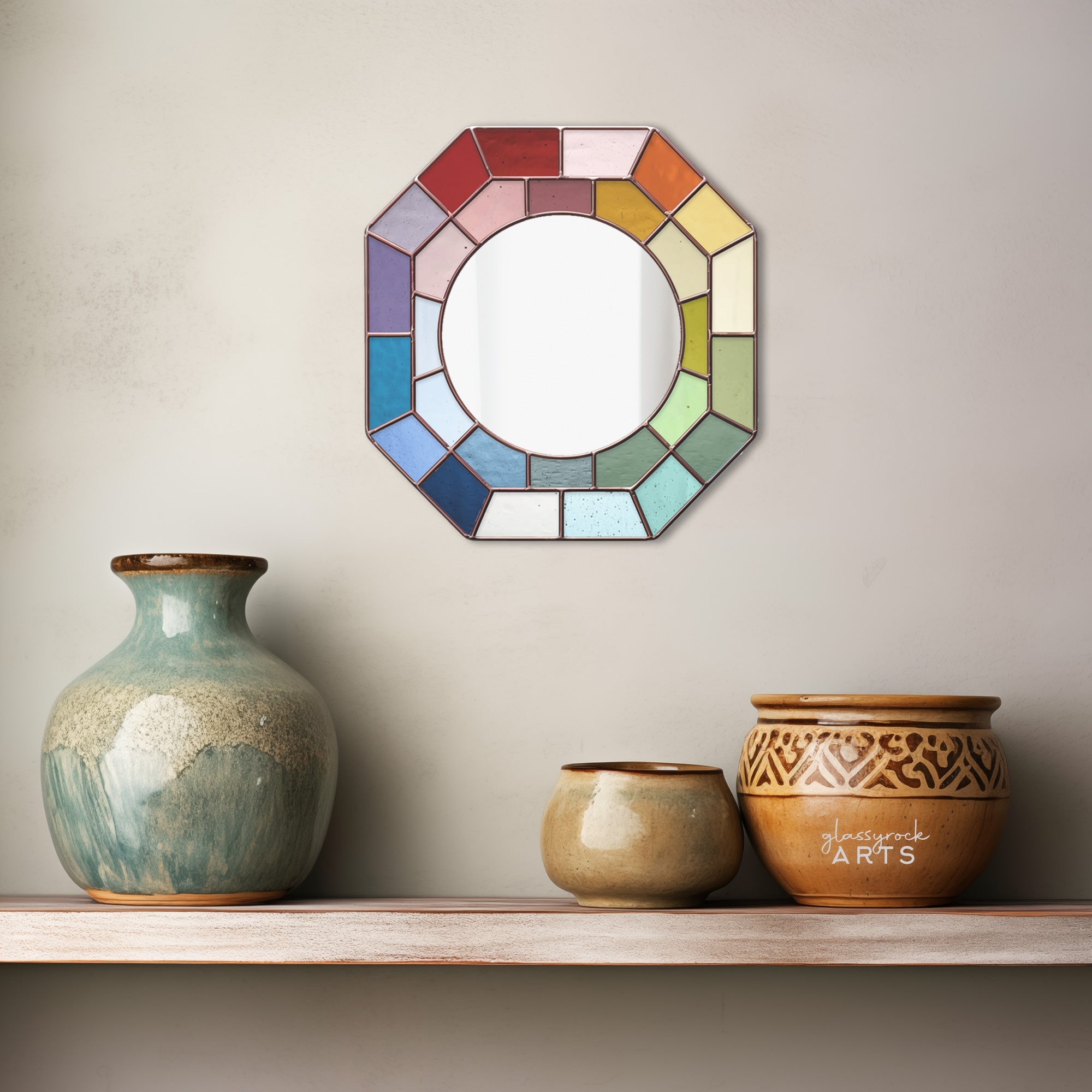 Octagon Mirror Stained Glass Pattern