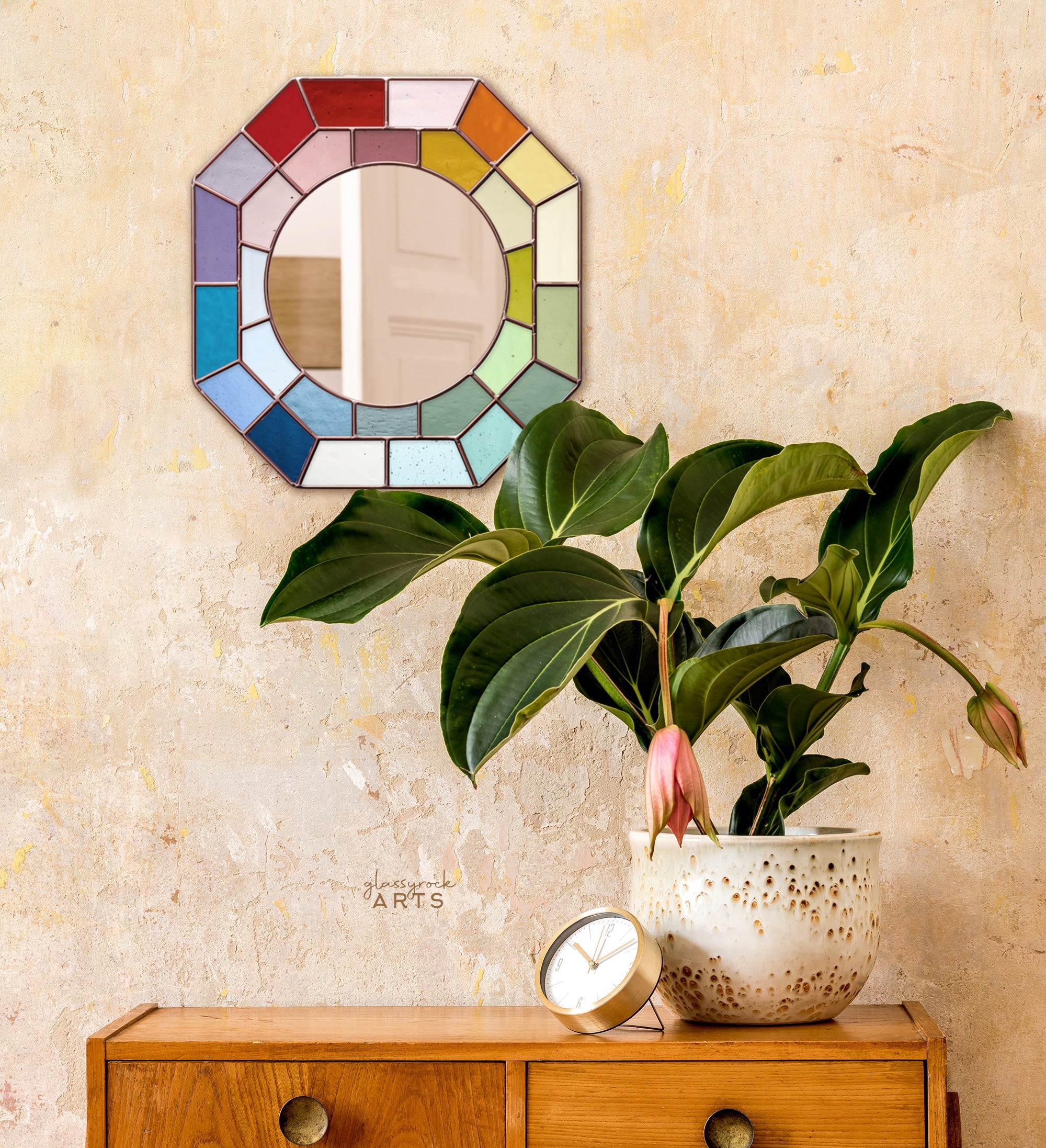 Octagon Mirror Stained Glass Pattern