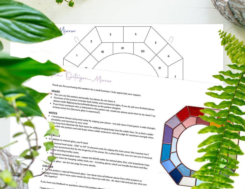 Octagon Mirror Stained Glass Pattern