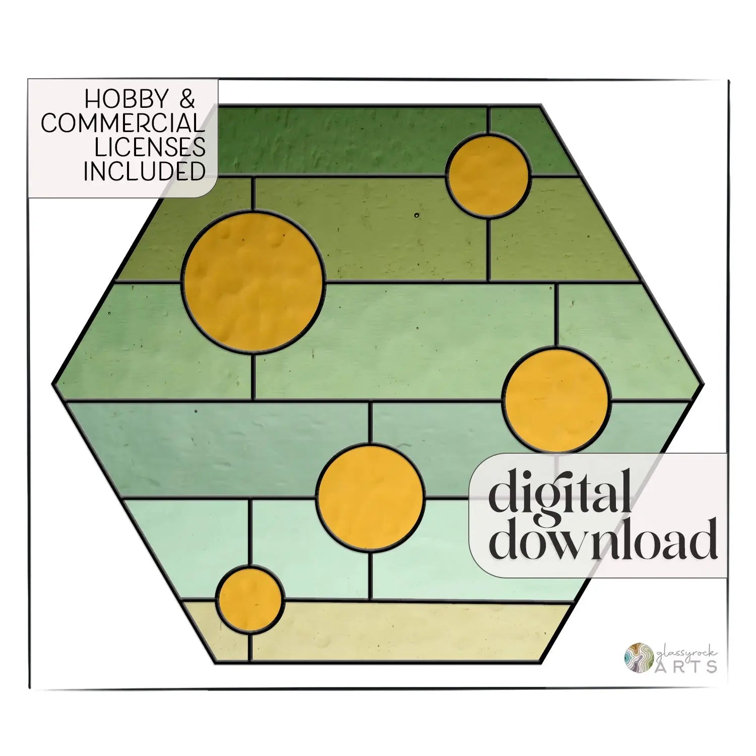 Ombre Hexagon Stained Glass Pattern