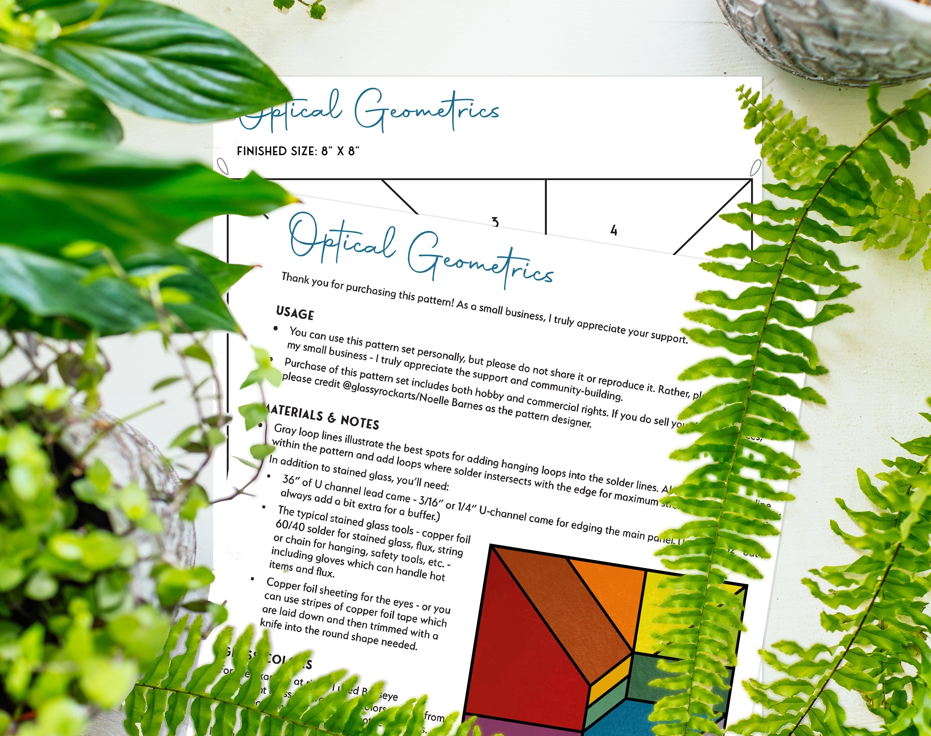 Beginner Geometric Stained Glass Pattern