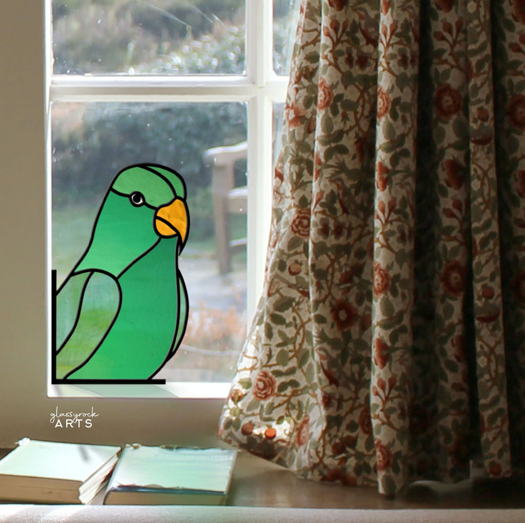 Parrot Stained Glass Bird Pattern