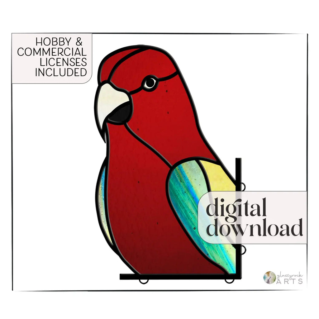 Parrot Stained Glass Bird Pattern