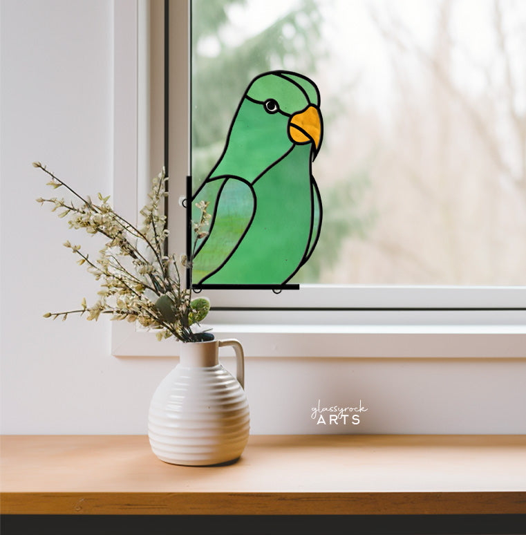 Parrot Stained Glass Bird Pattern