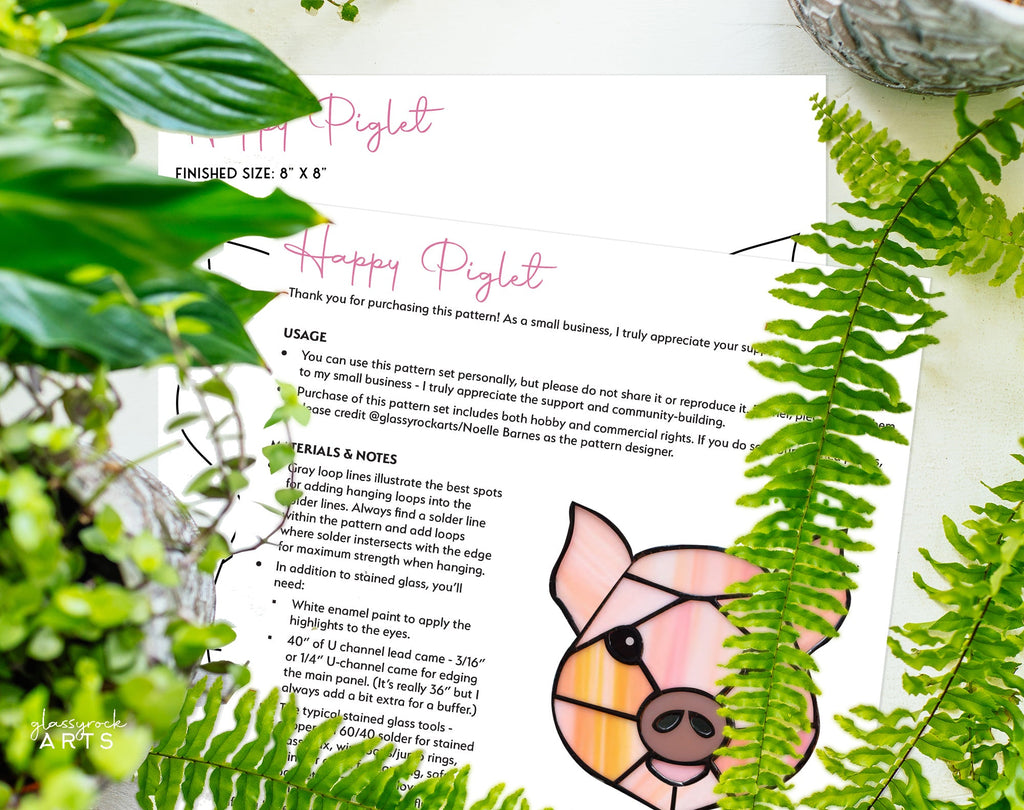 Piglet Stained Glass Pattern