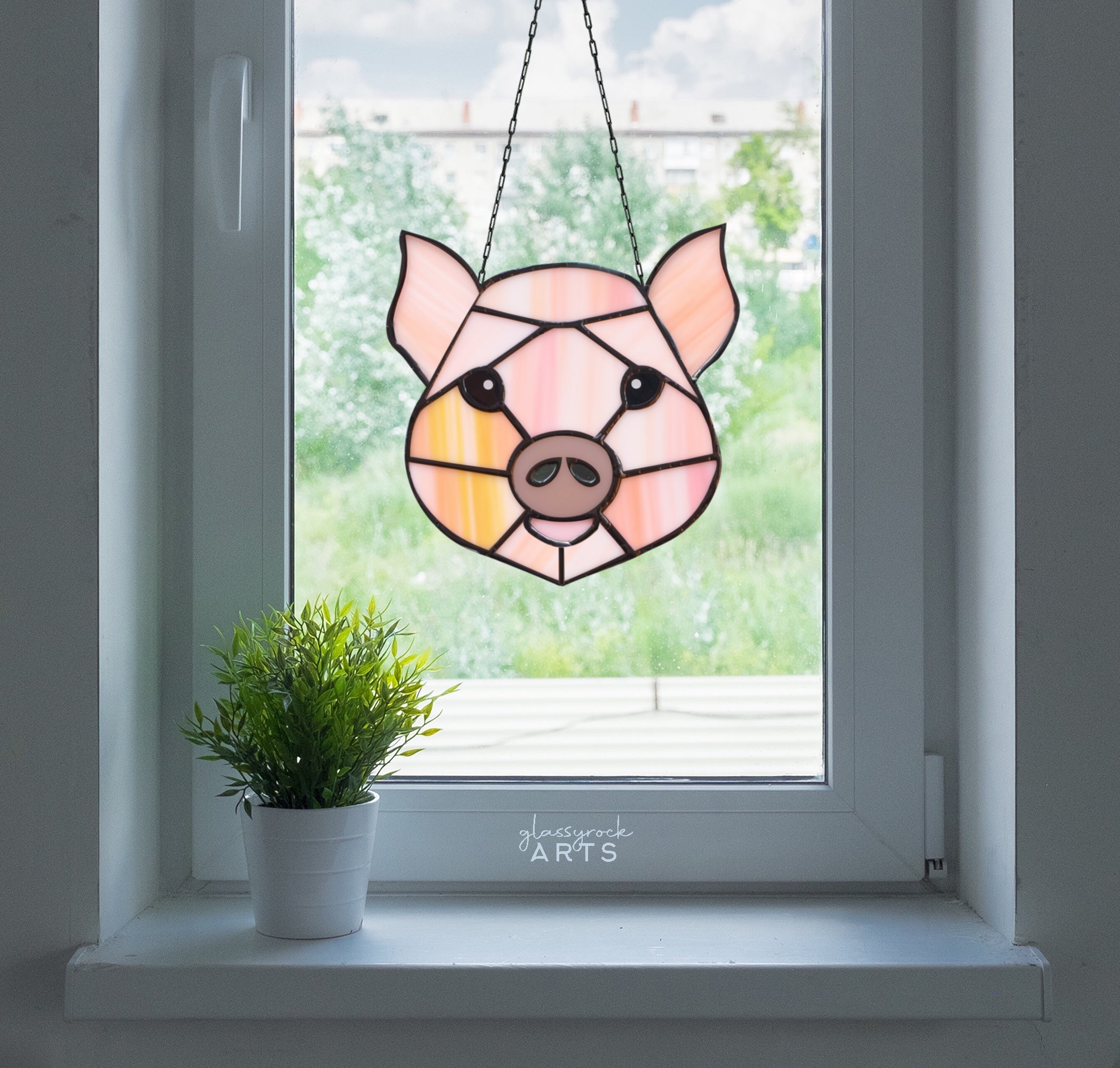 Piglet Stained Glass Pattern