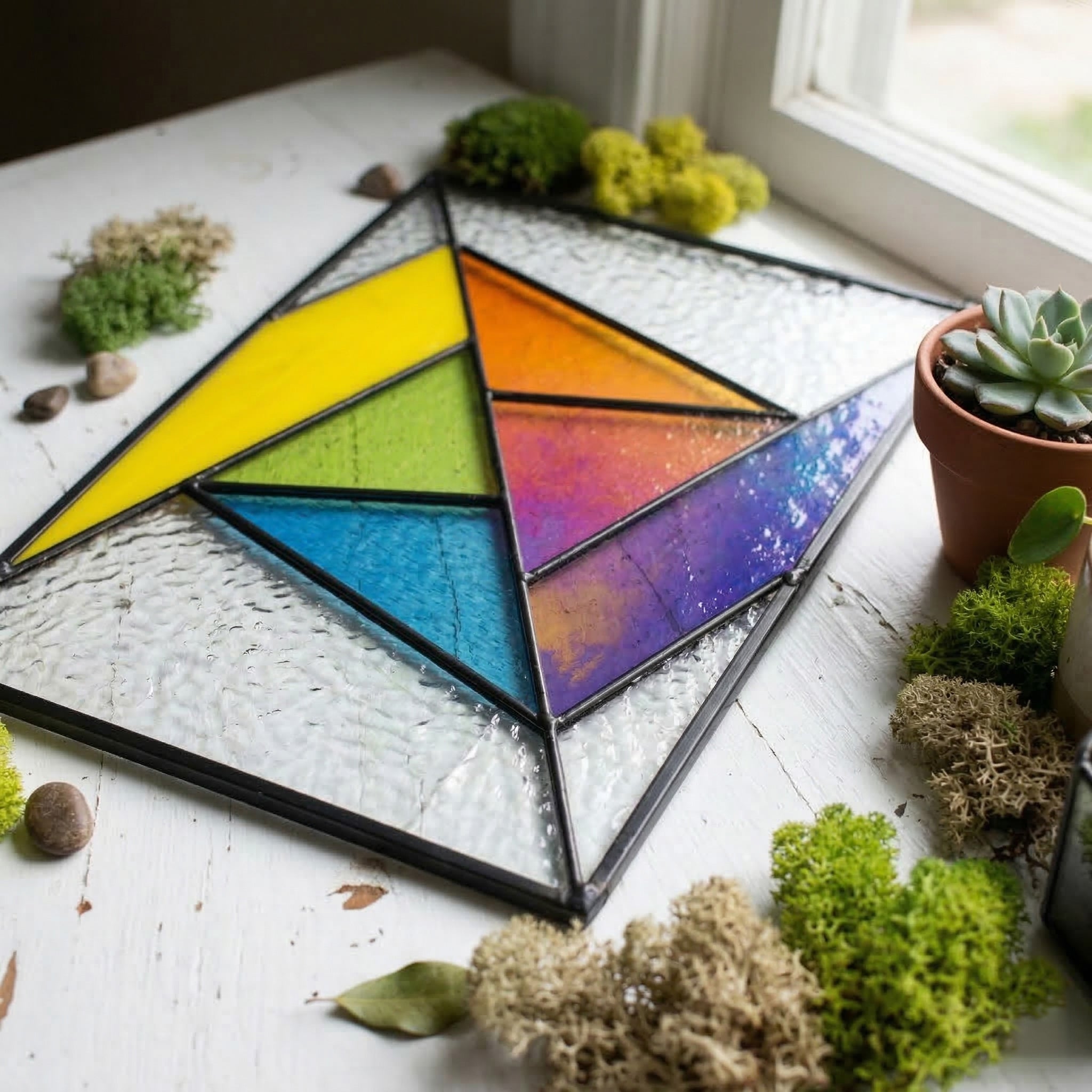 Abstract Pinwheel Beginner Stained Glass Pattern
