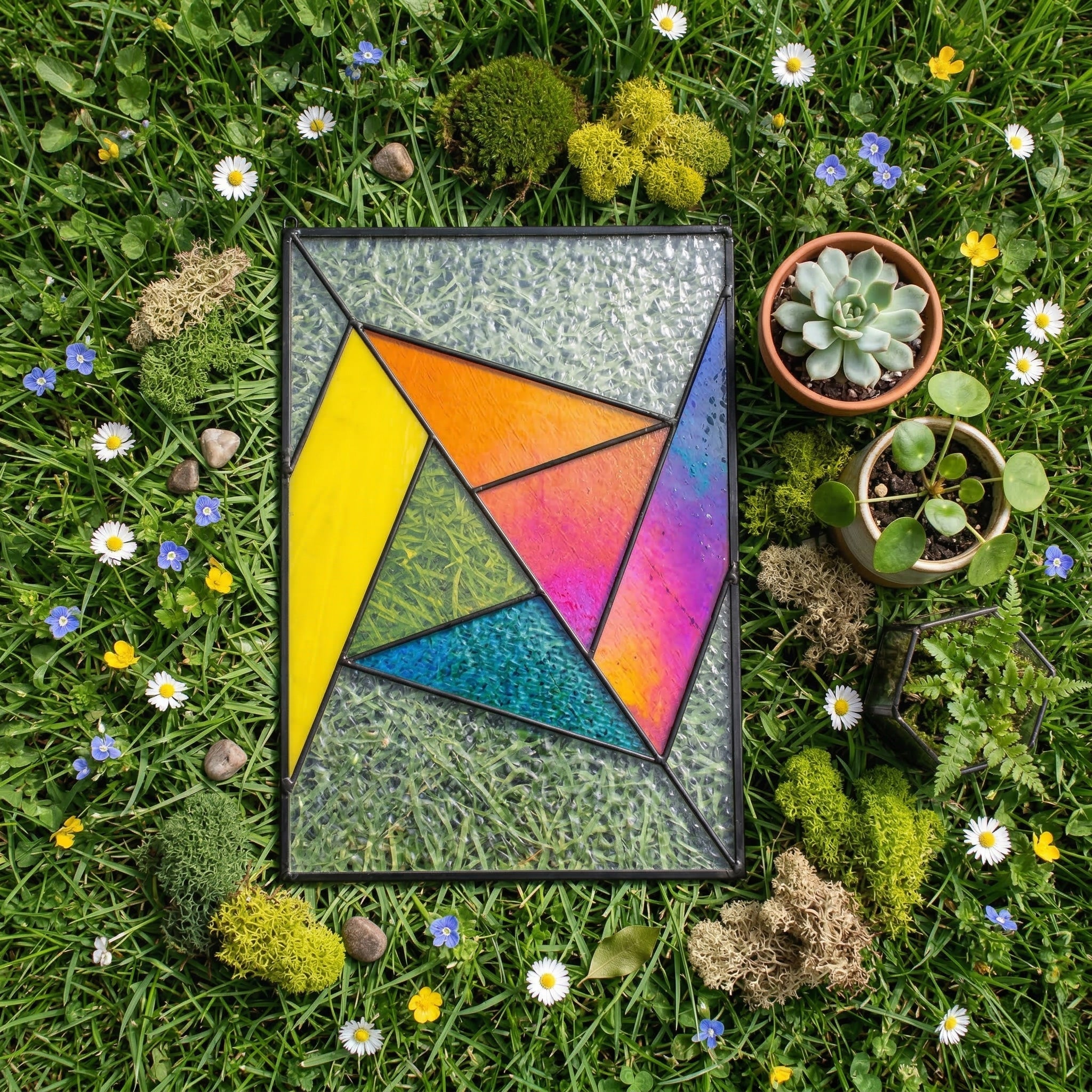 Abstract Pinwheel Beginner Stained Glass Pattern