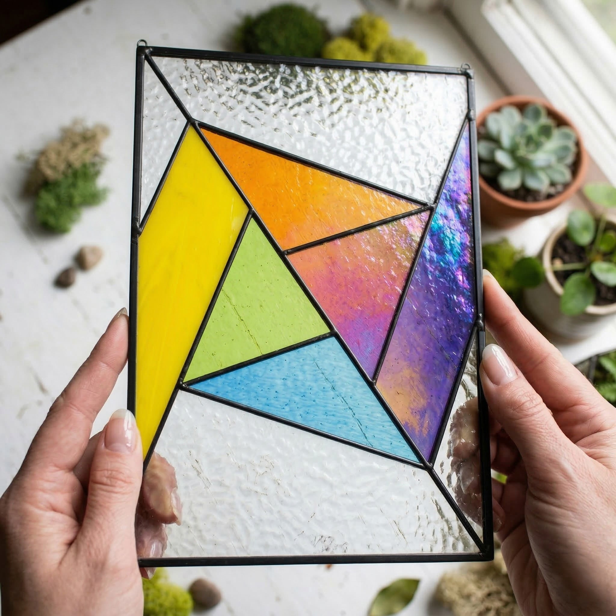 Abstract Pinwheel Beginner Stained Glass Pattern