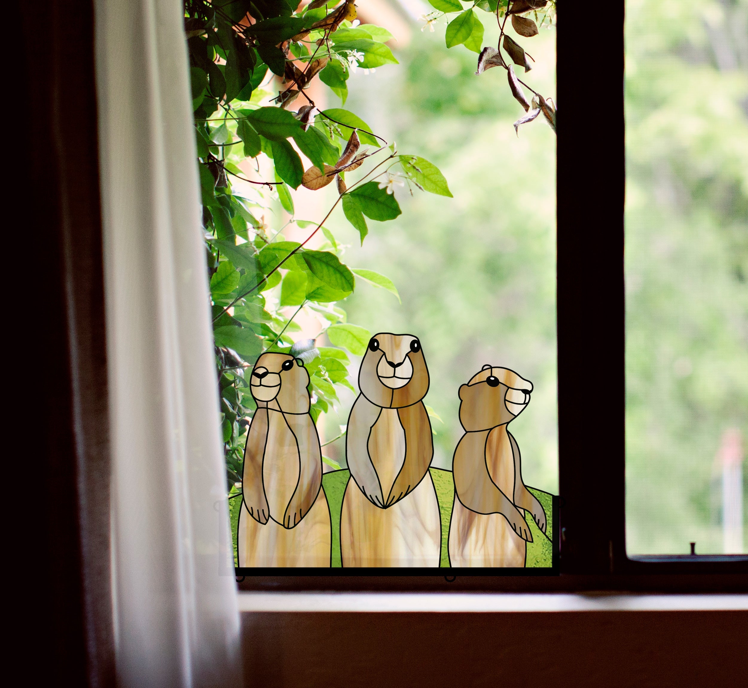 Popping Prairie Dogs Stained Glass Pattern