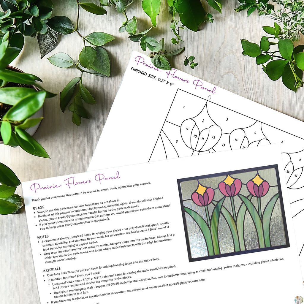 Prairie Stained Glass Flowers Stained Glass Pattern