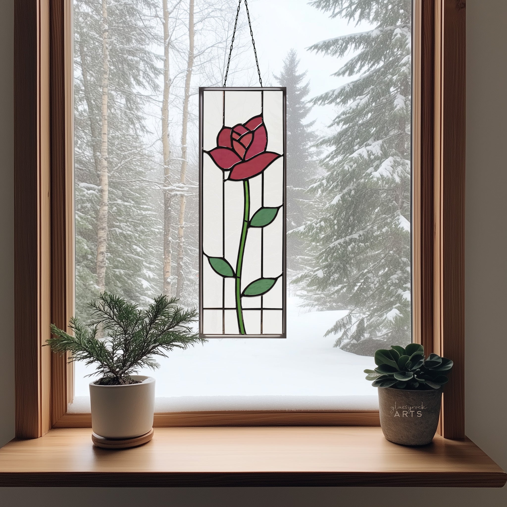 Prairie Rose Stained Glass Pattern
