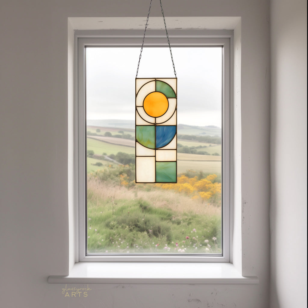 Prairie Sun Stained Glass Landscape Pattern