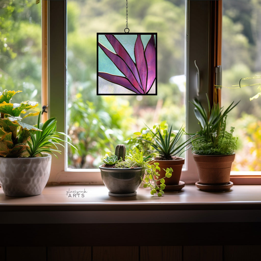 Modern Leaves Stained Glass Panel Pattern