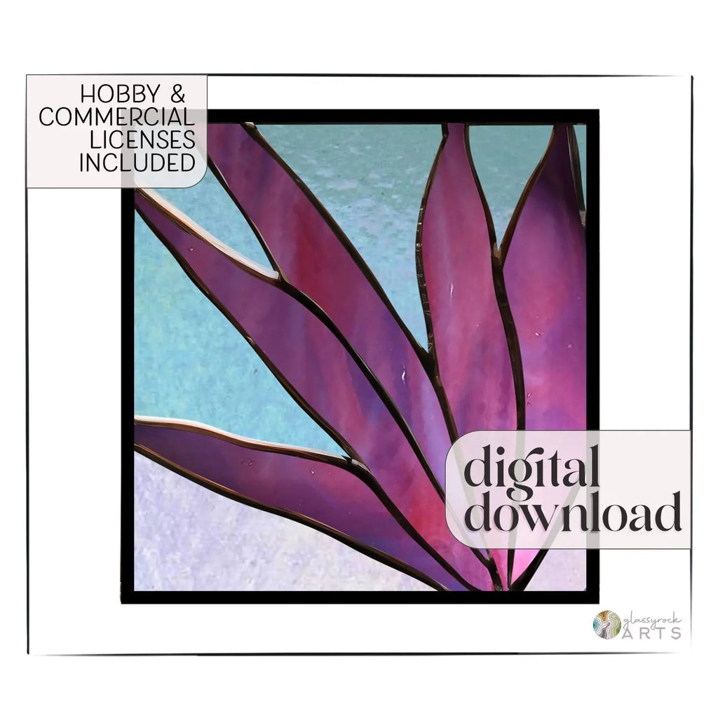 Modern Leaves Stained Glass Panel Pattern