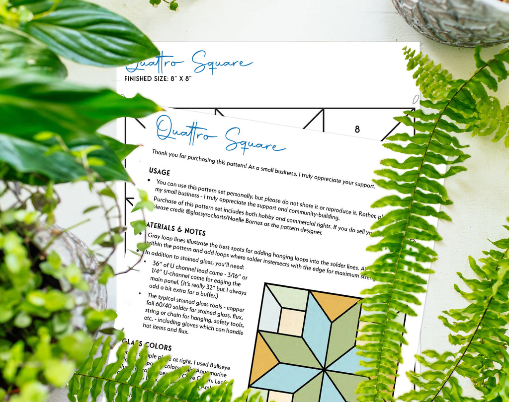 Geometric Stained Glass Cross Pattern