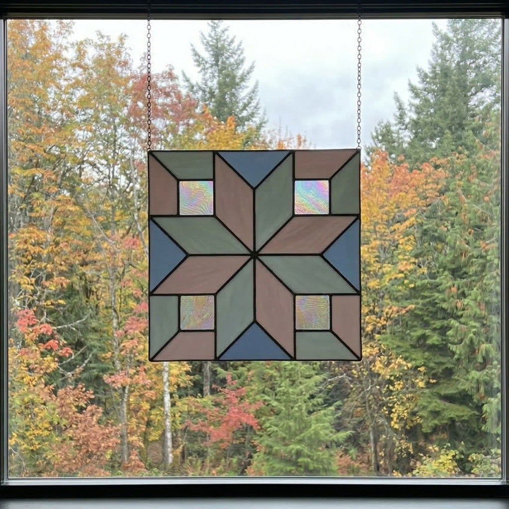 Geometric Stained Glass Cross Pattern