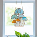Rainbow Mushroom Troop Stained Glass Pattern and PNG